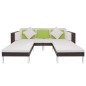 4-tlg. Garten-Lounge-Set mit Auflagen Poly Rattan Braun 4-tlg. Garten-Lounge-Set mit Auflagen Poly Rattan Braun