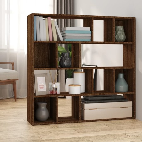 vidaXL Bücherregal/Raumteiler Braun Eichen-Optik 105x24x102 cm