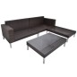 4-tlg. Garten-Lounge-Set mit Auflagen Poly Rattan Braun 4-tlg. Garten-Lounge-Set mit Auflagen Poly Rattan Braun