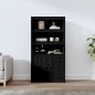 vidaXL Highboard Schwarz 80x35x154 cm Massivholz Kiefer vidaXL Highboard Schwarz 80x35x154 cm Massivholz Kiefer