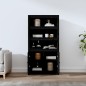 vidaXL Highboard Schwarz 80x35x154 cm Massivholz Kiefer vidaXL Highboard Schwarz 80x35x154 cm Massivholz Kiefer