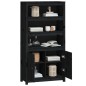 vidaXL Highboard Schwarz 80x35x154 cm Massivholz Kiefer vidaXL Highboard Schwarz 80x35x154 cm Massivholz Kiefer