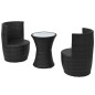 vidaXL 3-tlg. Bistro-Set mit Auflagen Poly Rattan Schwarz vidaXL 3-tlg. Bistro-Set mit Auflagen Poly Rattan Schwarz