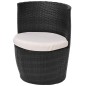 vidaXL 3-tlg. Bistro-Set mit Auflagen Poly Rattan Schwarz vidaXL 3-tlg. Bistro-Set mit Auflagen Poly Rattan Schwarz