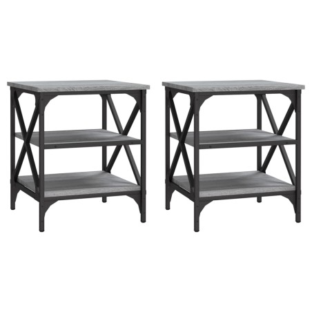 vidaXL Beistelltische 2 Stk. Grau Sonoma 40x42x50 cm Holzwerkstoff