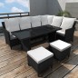 4-tlg. Garten-Lounge-Set mit Auflagen Poly Rattan Schwarz 4-tlg. Garten-Lounge-Set mit Auflagen Poly Rattan Schwarz