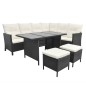 4-tlg. Garten-Lounge-Set mit Auflagen Poly Rattan Schwarz 4-tlg. Garten-Lounge-Set mit Auflagen Poly Rattan Schwarz