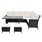 4-tlg. Garten-Lounge-Set mit Auflagen Poly Rattan Schwarz 4-tlg. Garten-Lounge-Set mit Auflagen Poly Rattan Schwarz