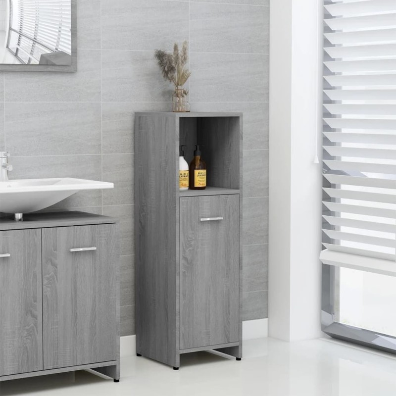 vidaXL Badschrank Grau Sonoma 30x30x95 cm Holzwerkstoff vidaXL Badschrank Grau Sonoma 30x30x95 cm Holzwerkstoff