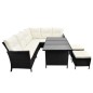 4-tlg. Garten-Lounge-Set mit Auflagen Poly Rattan Schwarz 4-tlg. Garten-Lounge-Set mit Auflagen Poly Rattan Schwarz