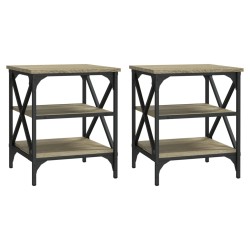 vidaXL Beistelltische 2 Stk. Sonoma-Eiche 40x42x50 cm Holzwerkstoff