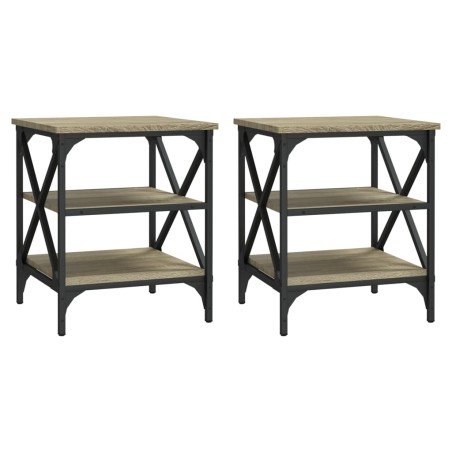 vidaXL Beistelltische 2 Stk. Sonoma-Eiche 40x42x50 cm Holzwerkstoff