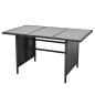 4-tlg. Garten-Lounge-Set mit Auflagen Poly Rattan Schwarz 4-tlg. Garten-Lounge-Set mit Auflagen Poly Rattan Schwarz