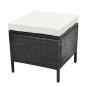 4-tlg. Garten-Lounge-Set mit Auflagen Poly Rattan Schwarz 4-tlg. Garten-Lounge-Set mit Auflagen Poly Rattan Schwarz