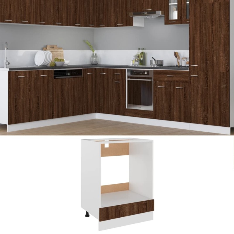 vidaXL Herdumbauschrank Braun Eichen-Optik 60x46x81,5 cm Holzwerkstoff vidaXL Herdumbauschrank Braun Eichen-Optik 60x46x81,5 cm Holzwerkstoff