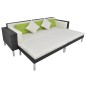 4-tlg. Garten-Lounge-Set mit Auflagen Poly Rattan Schwarz 4-tlg. Garten-Lounge-Set mit Auflagen Poly Rattan Schwarz