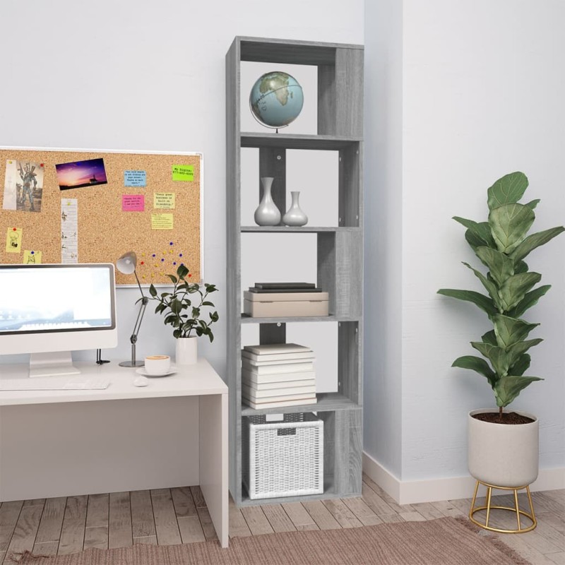 vidaXL Bücherregal Grau Sonoma 45x24x160 cm Holzwerkstoff vidaXL Bücherregal Grau Sonoma 45x24x160 cm Holzwerkstoff