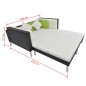 4-tlg. Garten-Lounge-Set mit Auflagen Poly Rattan Schwarz 4-tlg. Garten-Lounge-Set mit Auflagen Poly Rattan Schwarz