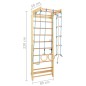 vidaXL Sprossenwand Set mit Strickleiter Turnringe Holz vidaXL Sprossenwand Set mit Strickleiter Turnringe Holz