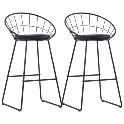vidaXL Barhocker 2 Stk. Schwarz Kunstleder 