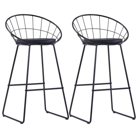 vidaXL Barhocker 2 Stk. Schwarz Kunstleder 