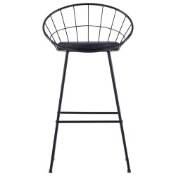 vidaXL Barhocker 2 Stk. Schwarz Kunstleder 