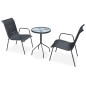 3-tlg. Bistro-Set Stahl Schwarz 3-tlg. Bistro-Set Stahl Schwarz