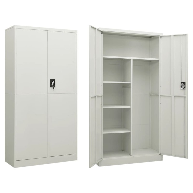 vidaXL Schließfachschrank Hellgrau 90x40x180 cm Stahl vidaXL Schließfachschrank Hellgrau 90x40x180 cm Stahl