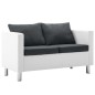 vidaXL 2-Sitzer-Sofa Kunstleder Weiß und Dunkelgrau vidaXL 2-Sitzer-Sofa Kunstleder Weiß und Dunkelgrau