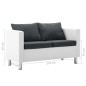 vidaXL 2-Sitzer-Sofa Kunstleder Weiß und Dunkelgrau vidaXL 2-Sitzer-Sofa Kunstleder Weiß und Dunkelgrau