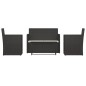 vidaXL 4-tlg. Garten-Lounge-Set mit Kissen Poly Rattan Schwarz vidaXL 4-tlg. Garten-Lounge-Set mit Kissen Poly Rattan Schwarz