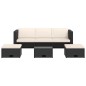 vidaXL 4-tlg. Garten-Lounge-Set mit Auflagen Poly Rattan Schwarz vidaXL 4-tlg. Garten-Lounge-Set mit Auflagen Poly Rattan Schwarz