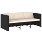 vidaXL 4-tlg. Garten-Lounge-Set mit Auflagen Poly Rattan Schwarz vidaXL 4-tlg. Garten-Lounge-Set mit Auflagen Poly Rattan Schwarz