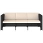 vidaXL 4-tlg. Garten-Lounge-Set mit Auflagen Poly Rattan Schwarz vidaXL 4-tlg. Garten-Lounge-Set mit Auflagen Poly Rattan Schwarz