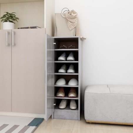 vidaXL Schuhschrank Betongrau 32x35x92 cm Holzwerkstoff