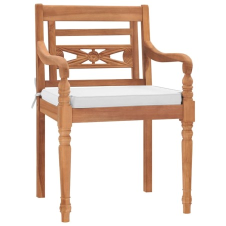 Batavia-Stühle 2 Stk. mit Polstern Massivholz Teak