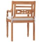 Batavia-Stühle 2 Stk. mit Polstern Massivholz Teak Batavia-Stühle 2 Stk. mit Polstern Massivholz Teak