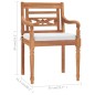 Batavia-Stühle 2 Stk. mit Polstern Massivholz Teak Batavia-Stühle 2 Stk. mit Polstern Massivholz Teak
