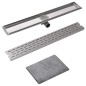 vidaXL Gerade Duschrinne Linien 830x140 mm Edelstahl vidaXL Gerade Duschrinne Linien 830x140 mm Edelstahl