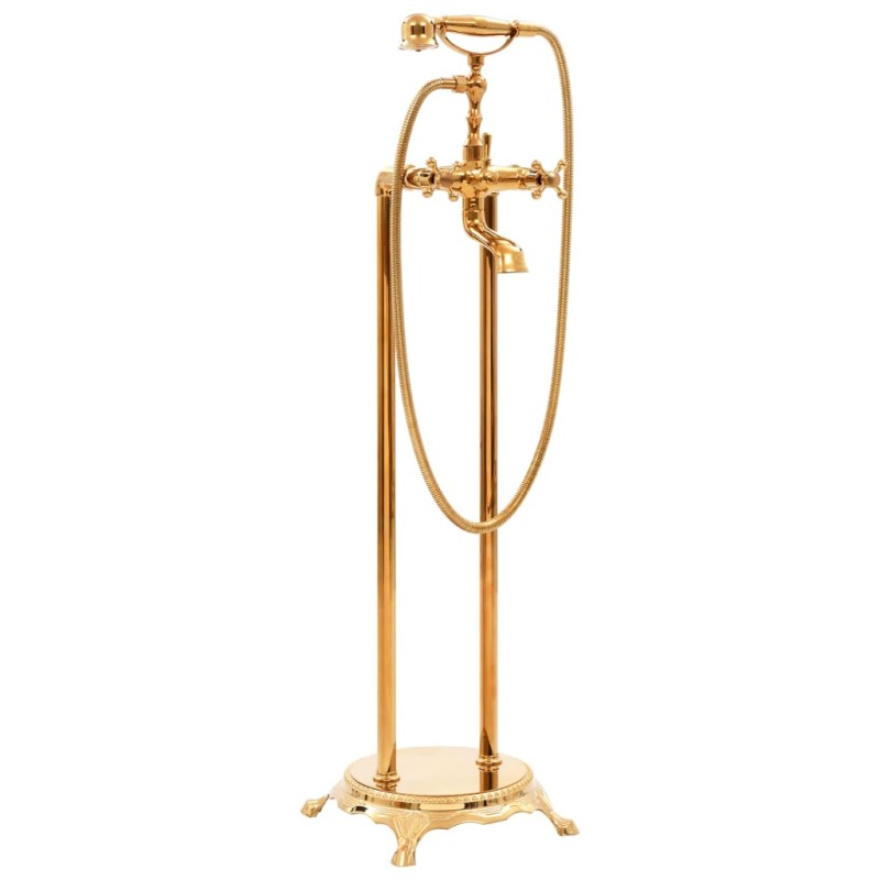 vidaXL Freistehende Badewannenarmatur Edelstahl 99,5 cm Golden vidaXL Freistehende Badewannenarmatur Edelstahl 99,5 cm Golden