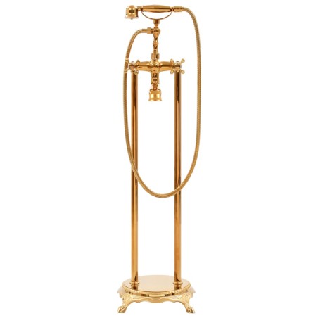 vidaXL Freistehende Badewannenarmatur Edelstahl 99,5 cm Golden