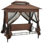 vidaXL Pavillon Umwandelbare Schaukelbank Kaffeebraun vidaXL Pavillon Umwandelbare Schaukelbank Kaffeebraun