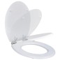 vidaXL Toilettensitz MDF Deckel mit Absenkautomatik Design Weiß vidaXL Toilettensitz MDF Deckel mit Absenkautomatik Design Weiß