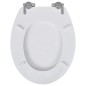 vidaXL Toilettensitz MDF Deckel mit Absenkautomatik Design Weiß vidaXL Toilettensitz MDF Deckel mit Absenkautomatik Design Weiß