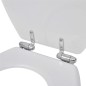vidaXL Toilettensitz MDF Deckel mit Absenkautomatik Design Weiß vidaXL Toilettensitz MDF Deckel mit Absenkautomatik Design Weiß