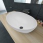 vidaXL Luxus Keramik Waschbecken Oval Weiß 40 x 33 cm vidaXL Luxus Keramik Waschbecken Oval Weiß 40 x 33 cm