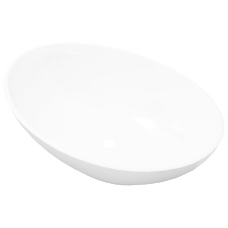 vidaXL Luxus Keramik Waschbecken Oval Weiß 40 x 33 cm  