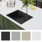 vidaXL Küchenspüle mit Überlauf Oval Schwarz Granit vidaXL Küchenspüle mit Überlauf Oval Schwarz Granit