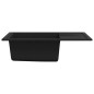vidaXL Küchenspüle mit Überlauf Oval Schwarz Granit vidaXL Küchenspüle mit Überlauf Oval Schwarz Granit