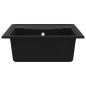 vidaXL Küchenspüle mit Überlauf Oval Schwarz Granit vidaXL Küchenspüle mit Überlauf Oval Schwarz Granit